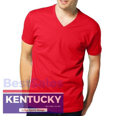 Plain Red V-Neck T-Shirt by Kentucky for Adult Unisex | Shopee Philippines
