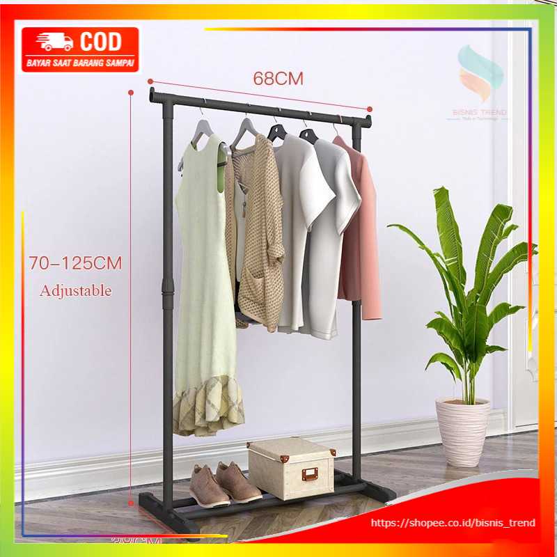 Telescopic Minimalist Clothes Hanger Rack | Shopee Philippines
