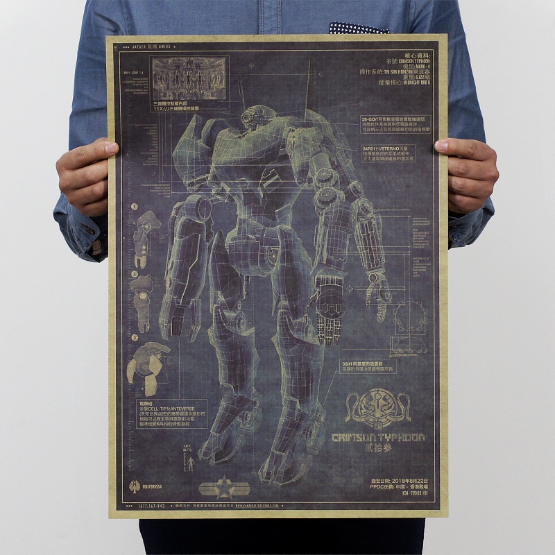 Pacific Rim Collection/Robot Design Drawing/Kraft Paper Poster 51x35 ...