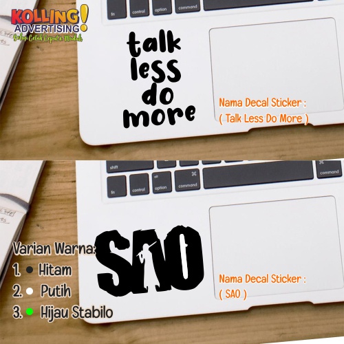 Decal Sticker Laptop Talk Less Do More / Cutting Sticker / Oracal ...