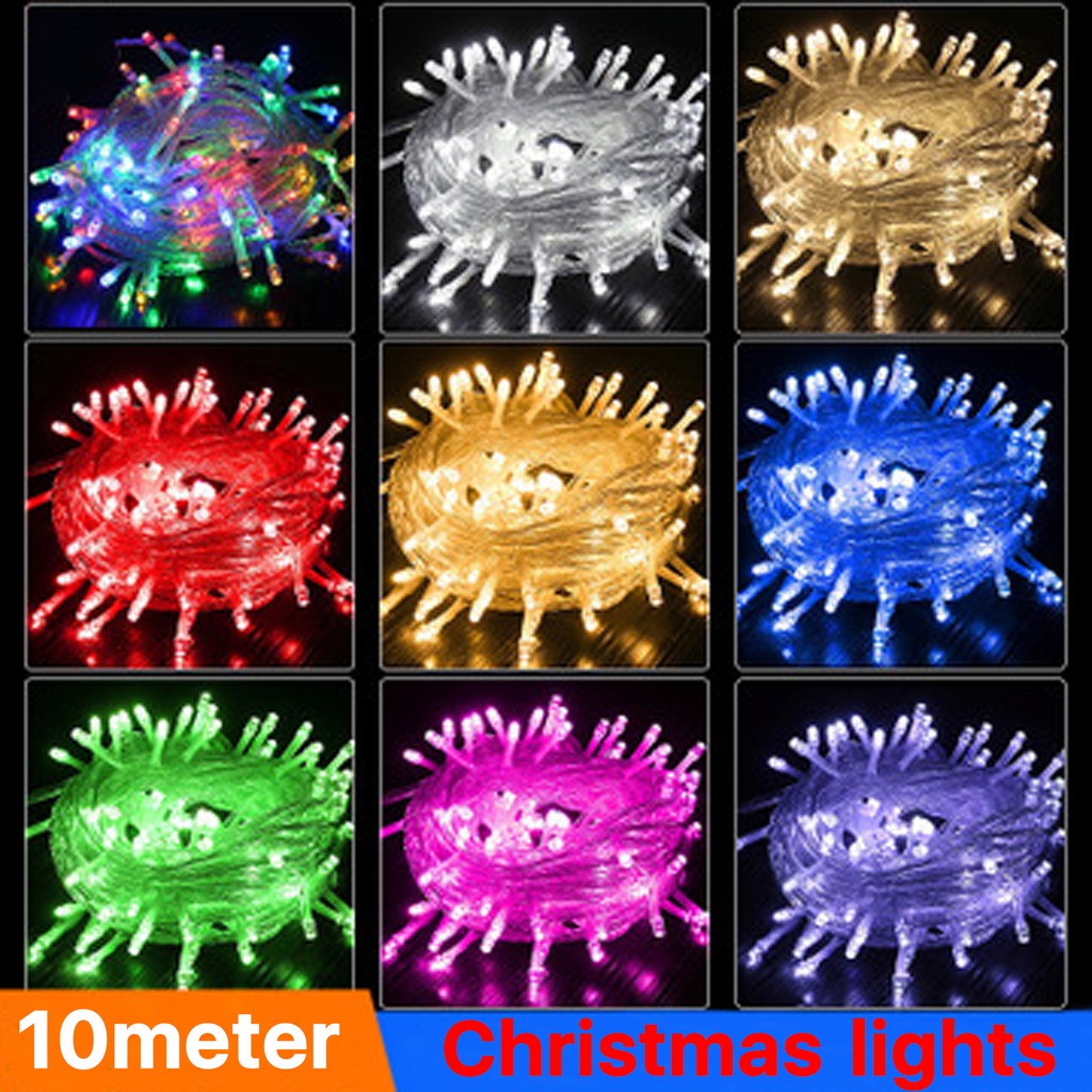 10M-100Led String Christmas Lights With End Connector Transparent Wire ...