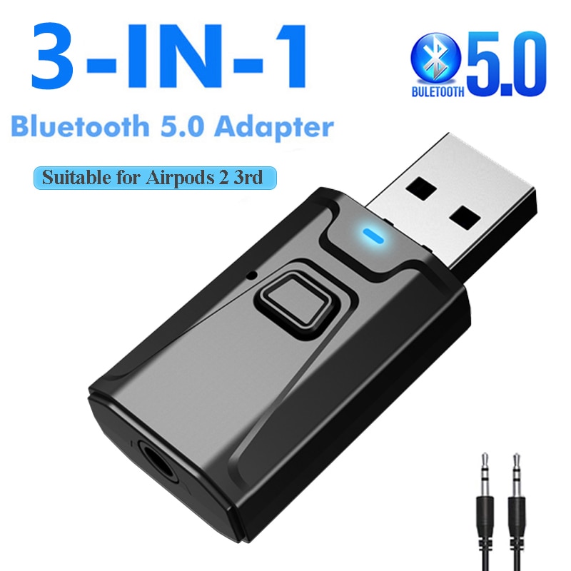 Bluetooth 5.0 Receiver Transmitter 3 In 1 Mini Stereo AUX USB 3.5mm ...