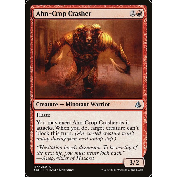 Magic the Gathering - Ahn-Crop Crasher - MTG Red - AKH - NM (_BKR ...