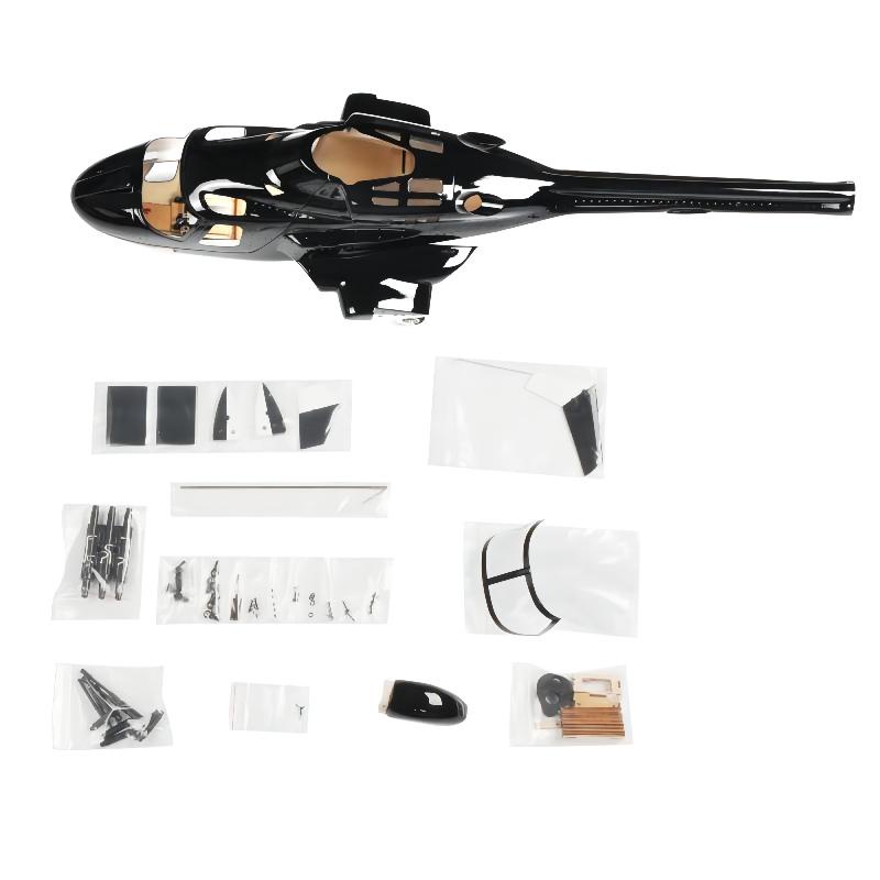 500 Scale Fuselage For Bell 222 Airwolf Helicopter Black Painting With
