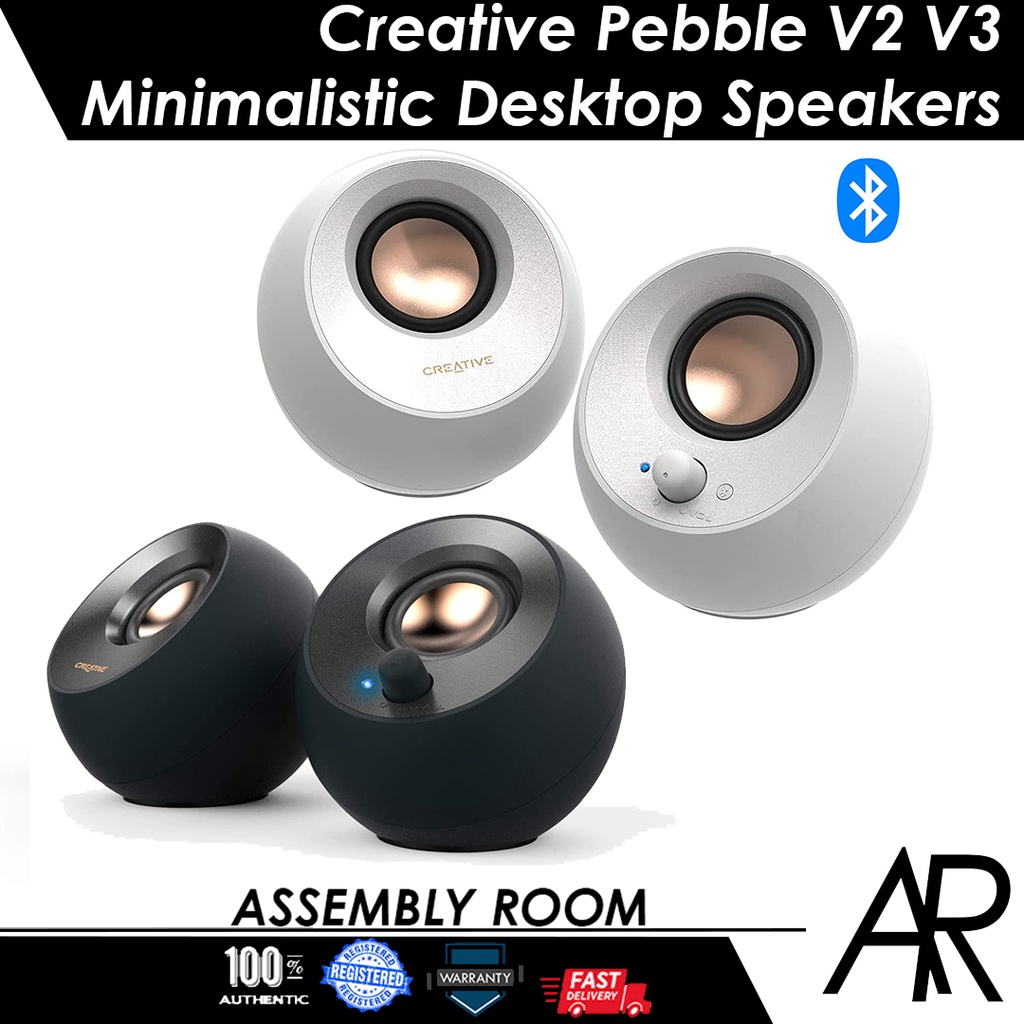 Creative Pebble V2 BLACK USB powered 2.0-Channel Desktop Speakers Volume  Control