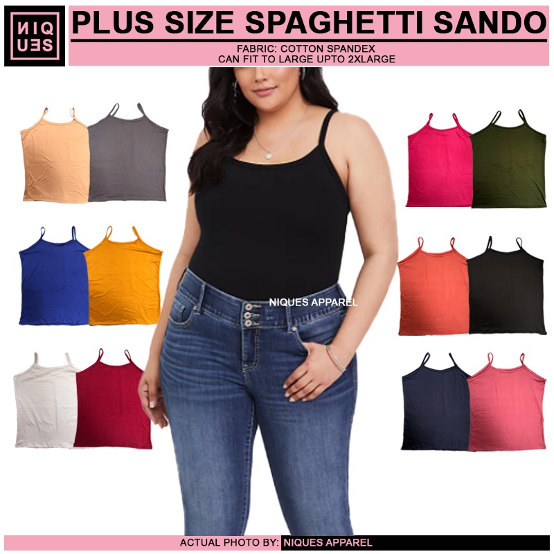 Plus size spaghetti strap tank clearance tops