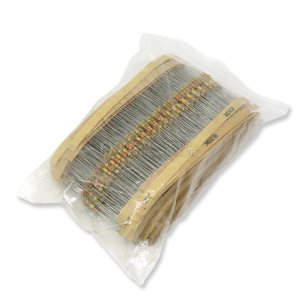 1500PCS 1/4W Carbon Film Resistors Assorted kit 75Values (1 ohm 10M ohm) Resistance 5