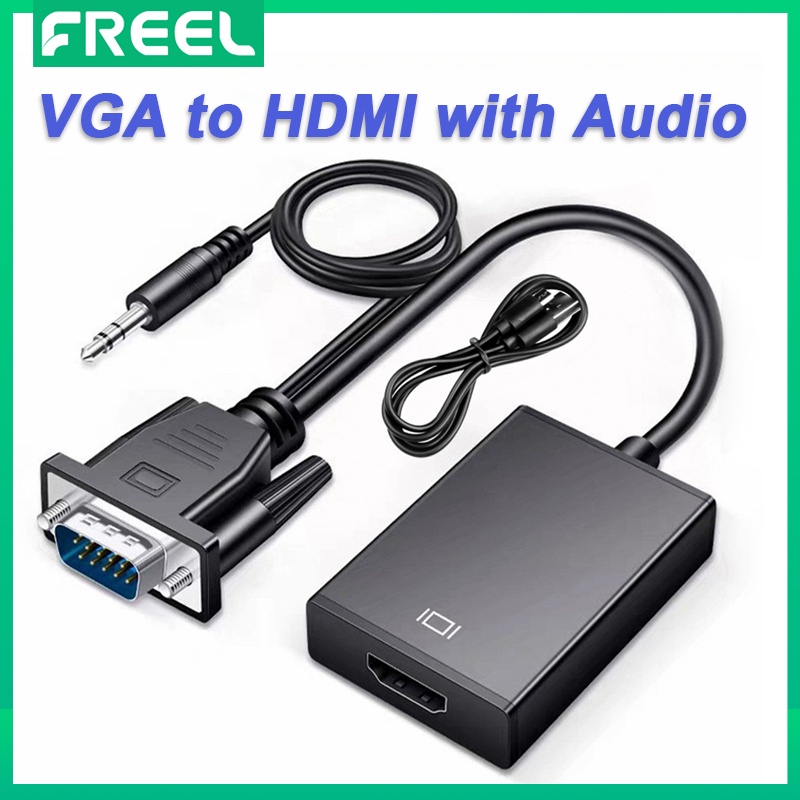 FREEL 1080P Full HD VGA to HDMI Converter Adapter Cable with Audio ...