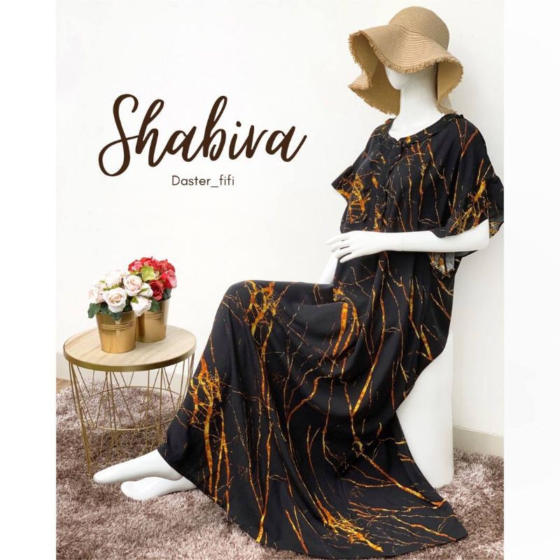 Black Shabira daster with yellow motif by Daster Fifi | Shopee Philippines