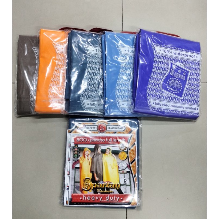 Spartan Raincoat Poncho Full Length (Heavy Duty / Transparent Rainwear