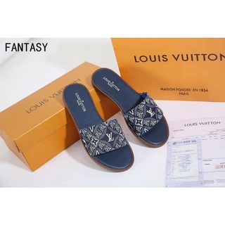 LV Slippers for Women size (36-44) Classicl Louis Vuitton Metal label Womens  Flat Slides slipper