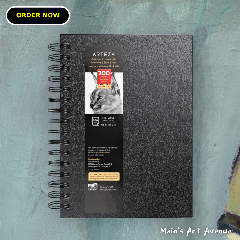 Arteza Hardbound Sketchbook, 8.5 x 11, 110 Sheets - Pack of 2