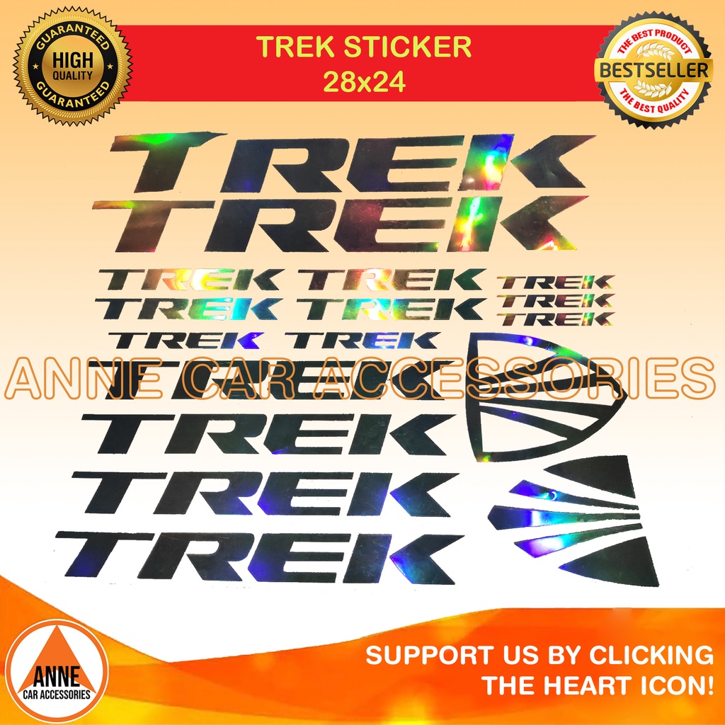 TREK Reflective Sticker for Car Motorcycle Bicycle Frame Vinyl Decals ...