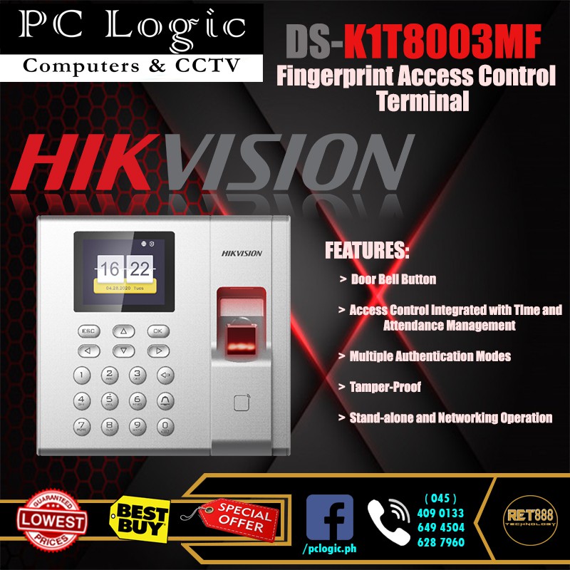 HIKVISION DSK1T8003MF FINGERPRINT ACCESS CONTROL TERMINAL Shopee