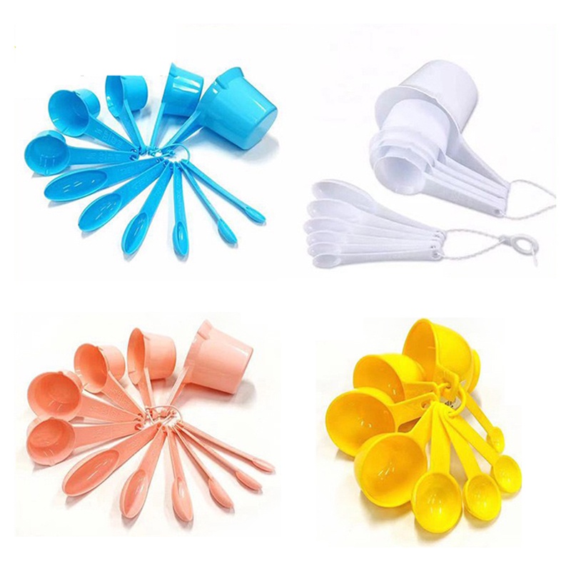 11Pcs/Set Plastic Measuring Spoons Cups with Scale Kitchen Tablespoon