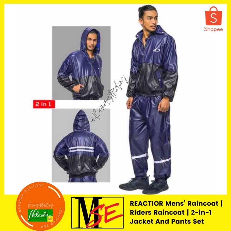 MSE RAINCOAT JACKET AND PANTS REACTOR UNISEX RIDERS RAINCOAT WATERPROOF Shopee Philippines