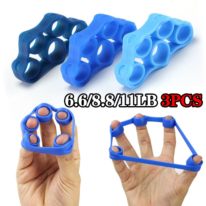 3pcs Silicone Finger Stretcher Resistance Bands Hand Grip Exerciser