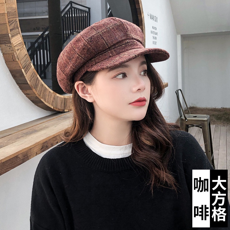 Women's Korean Fashion elegant couple beret hat（#Plaid, checkered,  Grid）Retro adjustment sun protection cotton cap, Women's Fashion, Watches &  Accessories, Hats & Beanies on Carousell