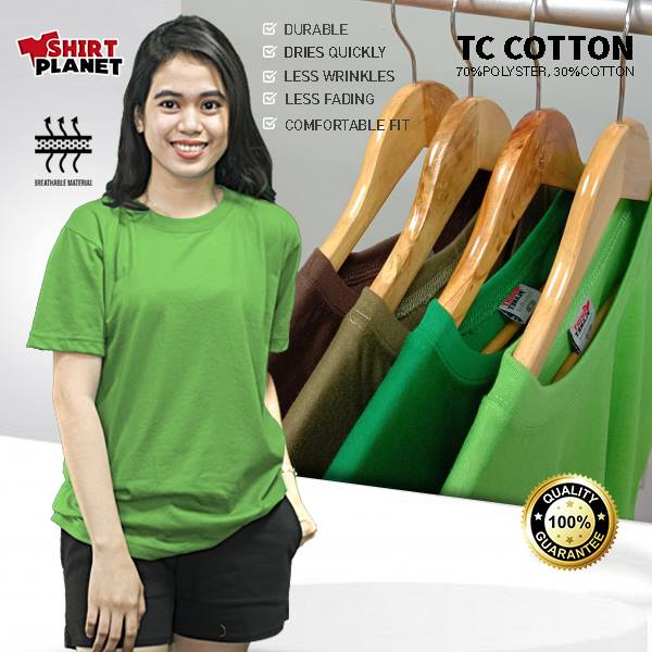 EMERALD GREEN PLAIN SHIRT Apple Green Brown Fatigue T-shirt Tees Cotton ...