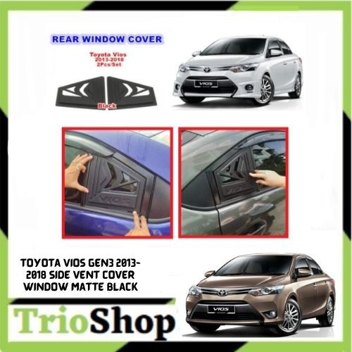 Toyota Vios Gen3 2013-2018 Side Vent Cover Window Matte Black | Shopee ...