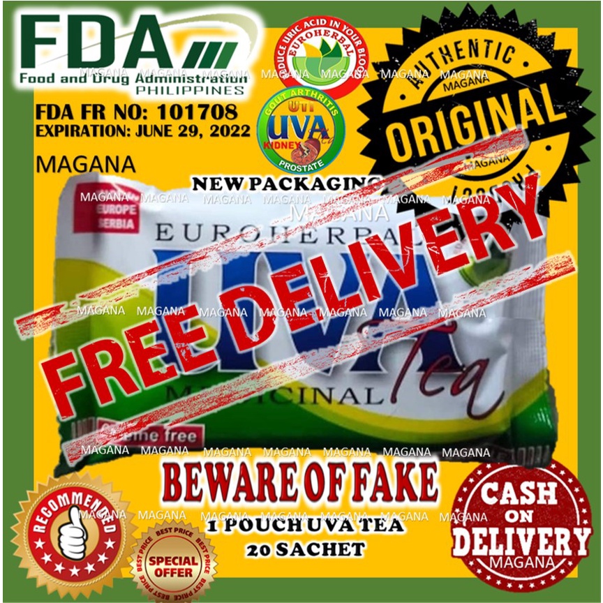 (FREE SHIPPING) UVA TEA ORIGINAL MEDICINAL NEW PACKAGING PROMO CASH ON