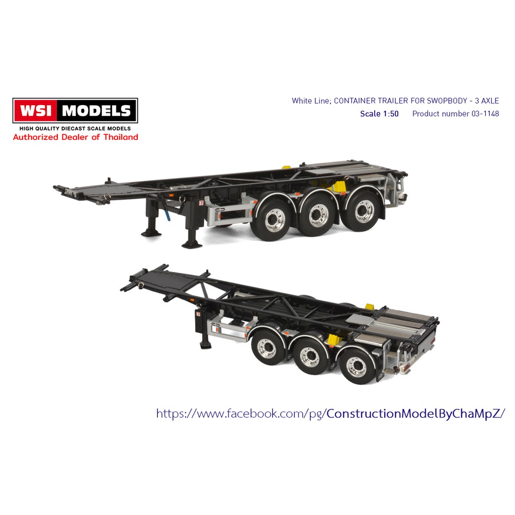 Model Car CONTAINER TRAILER FOR SWOPBODY-3 AXLE [WSI 03-1148] | Shopee ...