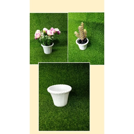mini plastic pot unbreakable plastic material rattan design | Shopee ...