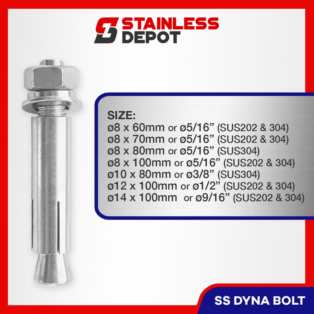 （hot）1PC Stainless Dyna Bolt Expansion Bolt Dynabolt Sleeve Anchor Bolt