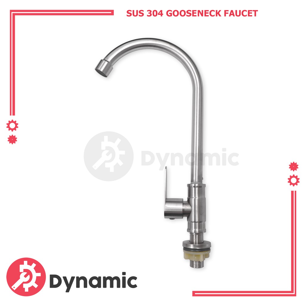 SUS304 Stainless Gooseneck Kitchen Sink Faucet Arc Type Bar Sink Goose