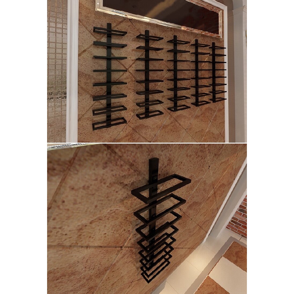 Champagne Bottle Display Rack, Iron Wall Mounted Wine Rack Tilt ...