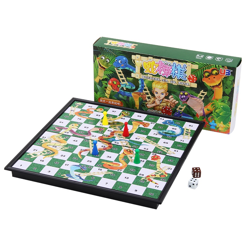 Snakes and Ladder Chess Snake Chess 3D Snakes and Ladders Game Pieces Folding Board