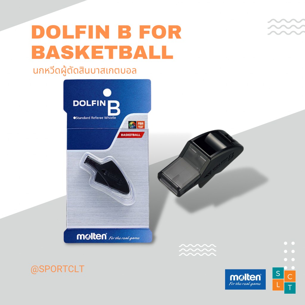 Fischietto Da Arbitro MOLTEN RA0080-K DOLFIN B - Nero, Volume 124 DB, Con Catena, Made In Japan