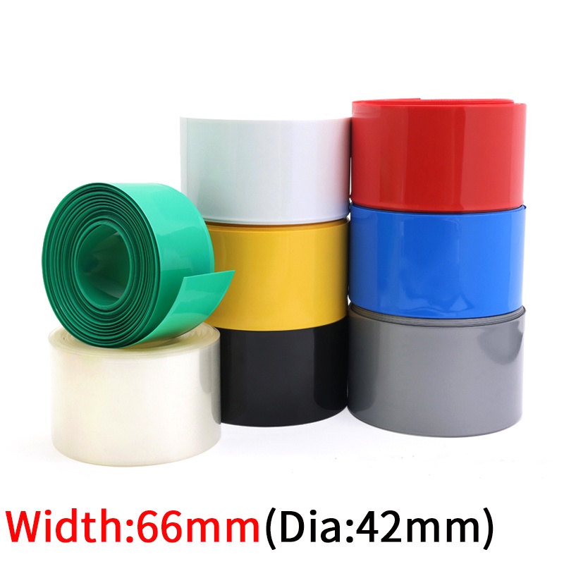 MECCANIXITY Battery Wrap PVC Heat Shrink Tubing 58mm Dia 90mm Flat 10