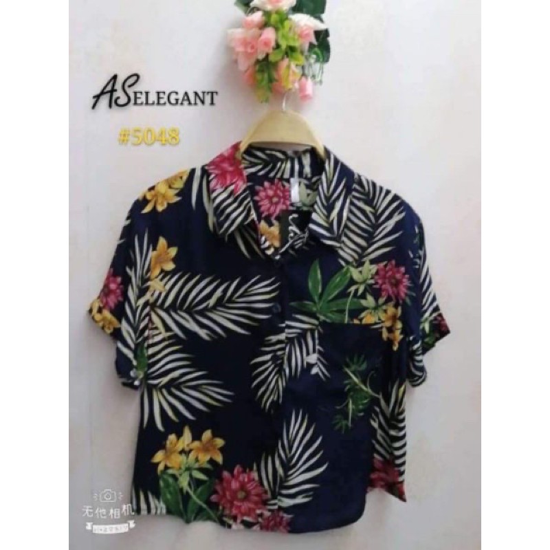 Korean floral polo for women