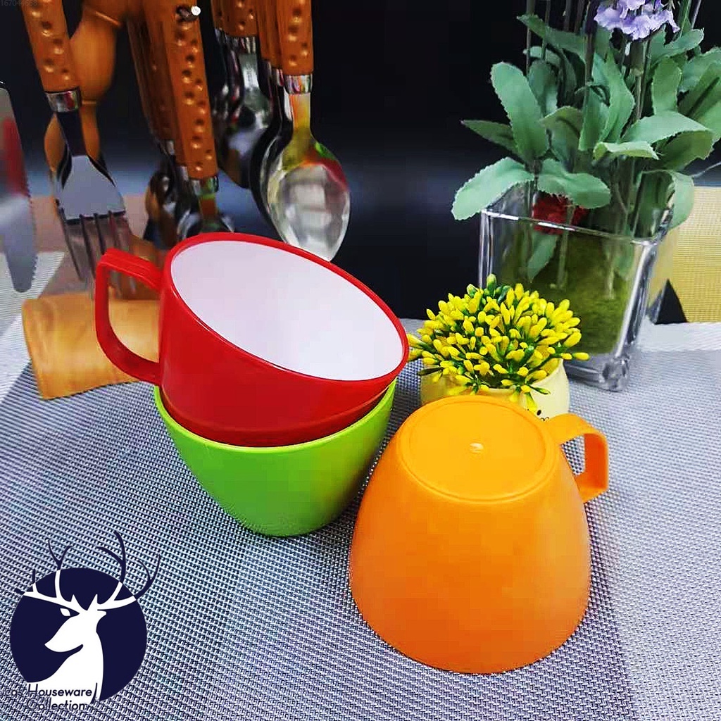 PLASTIC RICE CUP DRINKING MUGS TWO TONE COLOR PLASTIC CUP REUSABLE ...