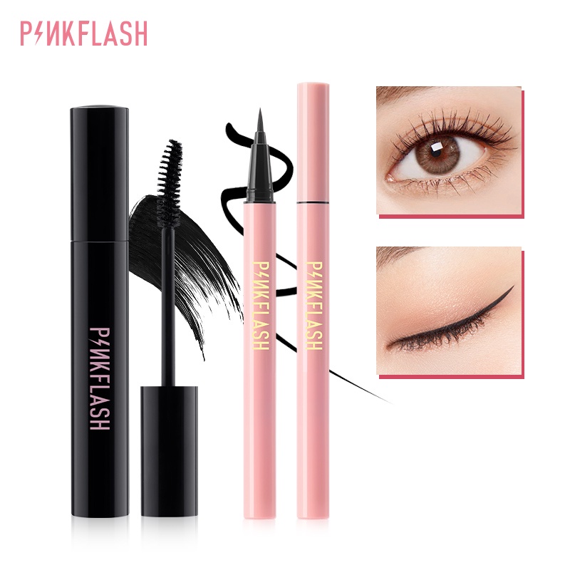 Pinkflash 2PCS Eye Makeup Set Ohmywink Waterproof Mascara & Eyeliner ...