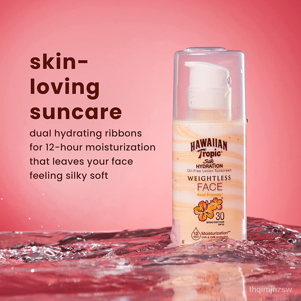 Hawaiian Tropic Silk Hydration Weightless Face Lotion, Sunscreen SPF 30