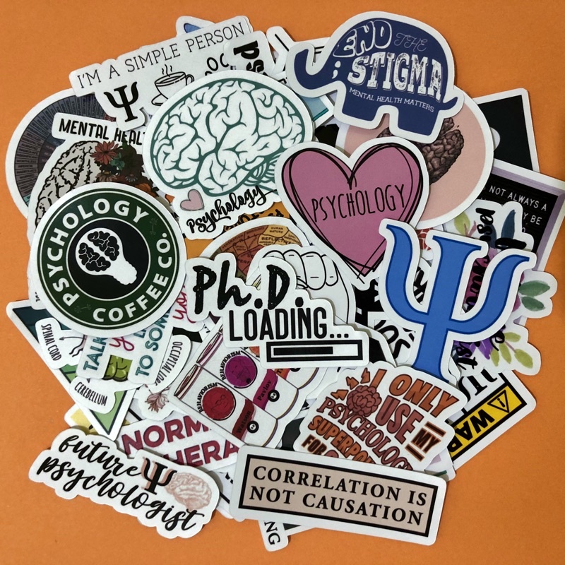 50 pcs. PSYCHOLOGY stickers | water proof | FUTURE PSYCHOLOGIST