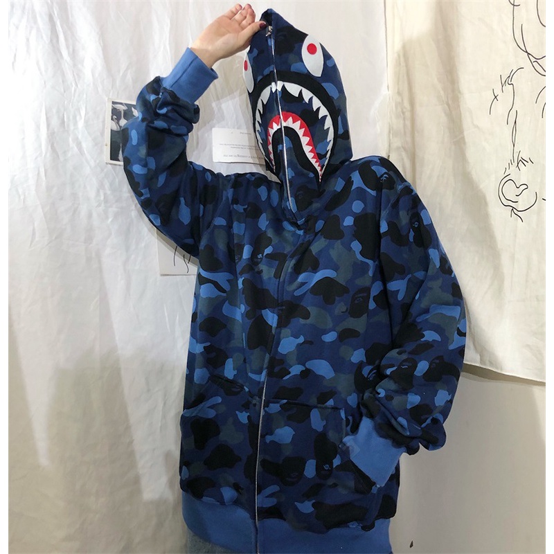 Y2K Bape_ Men Women Japanese Shark Camouflage Hoodie Male Top Clothes ...