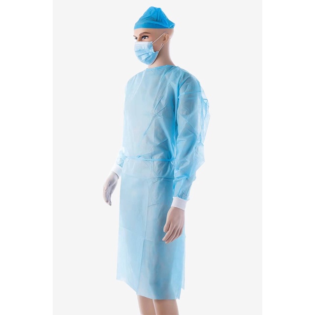 10 PCS PPE DISPOSABLE NON WOVEN ISOLATION GOWN ,PPE GOWN, LAB GOWN