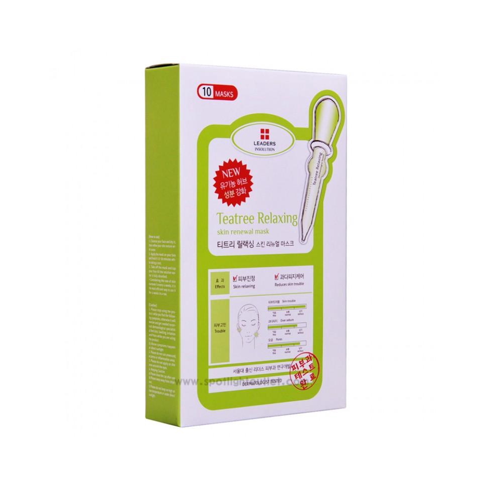 Leaders Insolution Tea Tree Relaxing Skin Renewal Mask 25mlx10P ...