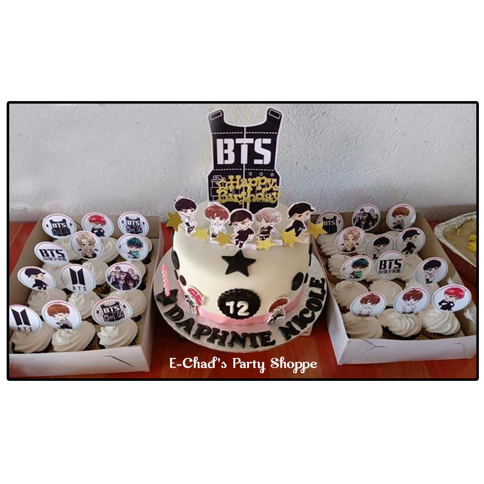 BTS Cake & Cupcake Topper Set (1 cake topper set & 24 pcs. cupcake ...