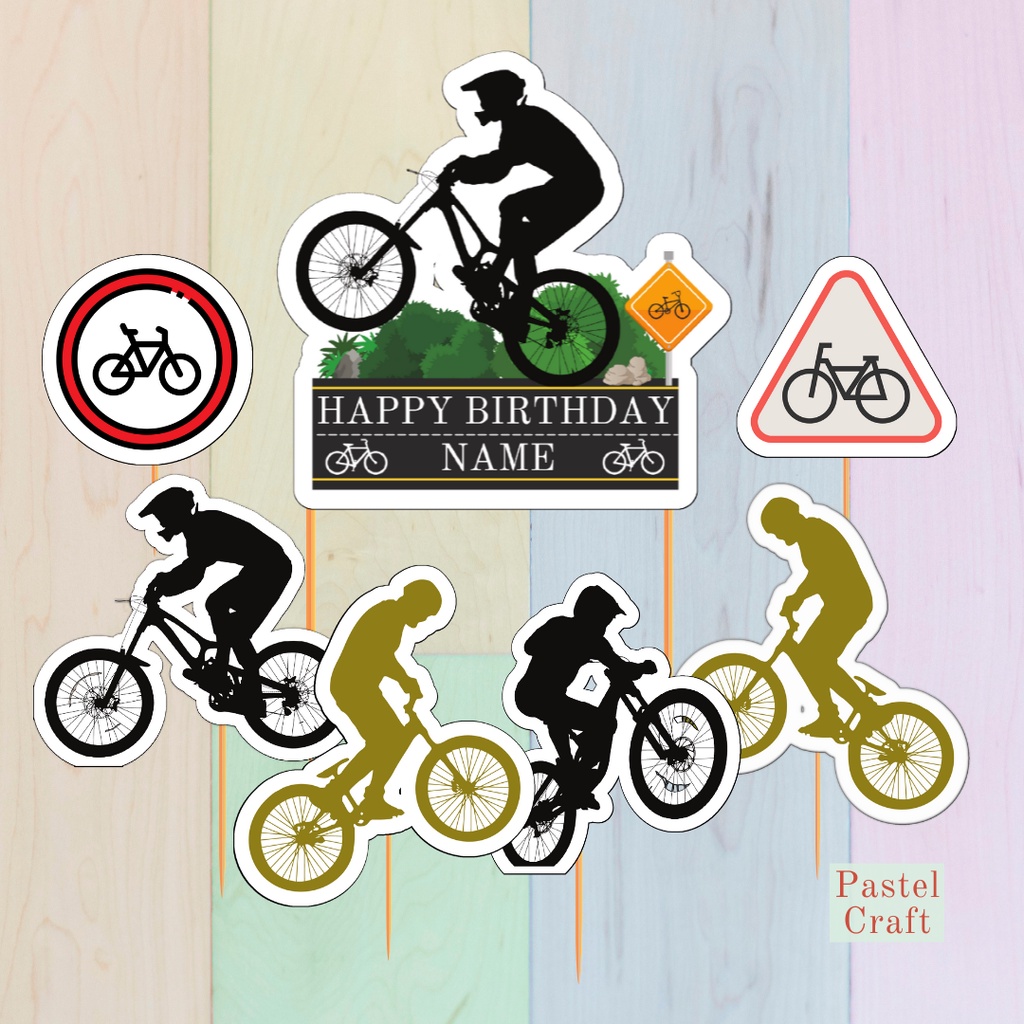 Cyclist / Biker Customized Cake Topper for Birthday Party / Events ...