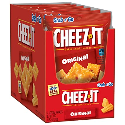 Cheez-It Grab n Go Baked Snack Crackers (85g) - White Cheddar / Cheddar ...