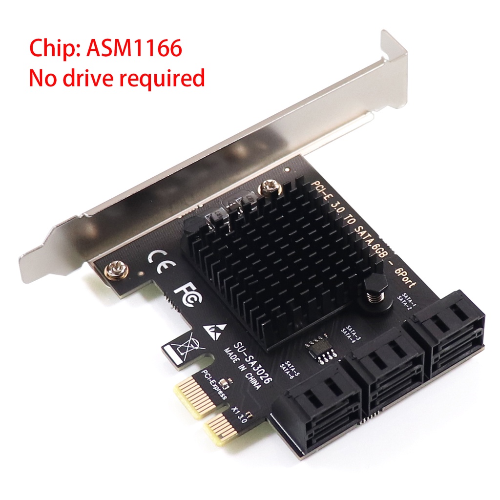 Marvell 88SE9215 chip 6 ports SATA 3.0 to PCIe expansion Card PCI ...