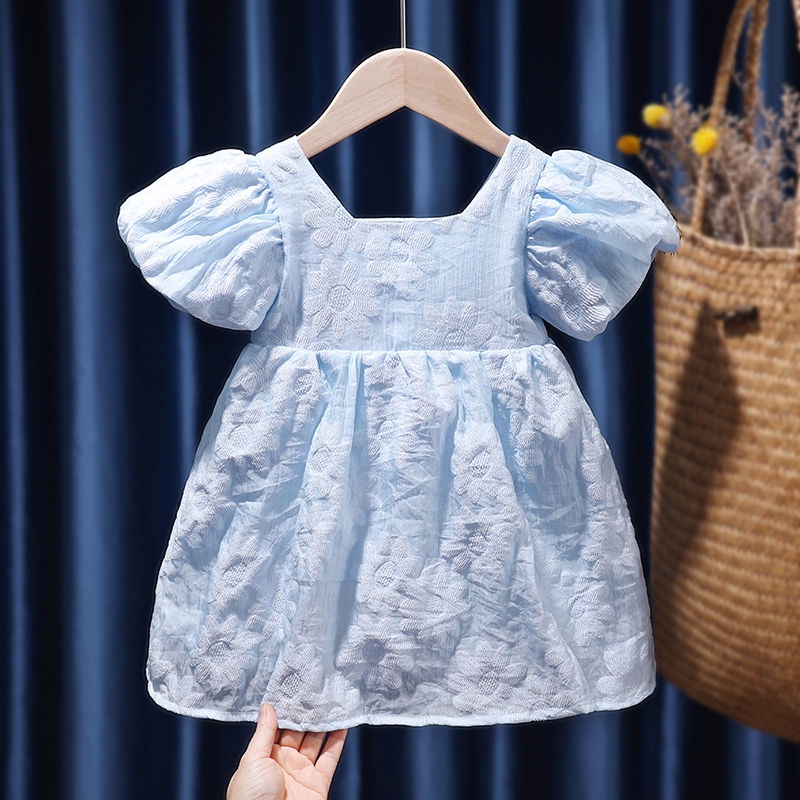 Cute baby girl dress kids jacquard princess dress children girls dress