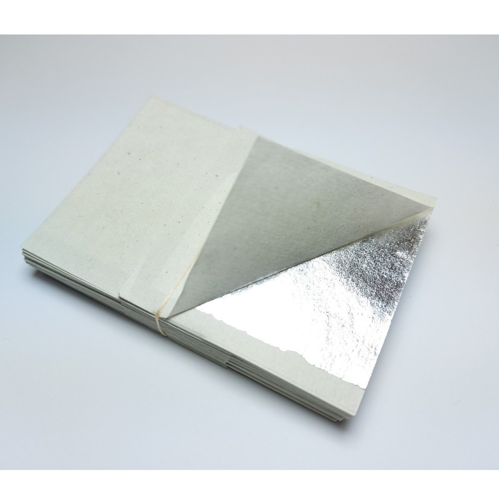 Silver Leaf Sheet Size 5x5 Cm. Bundle Of 100 Sheets Shopee Philippines