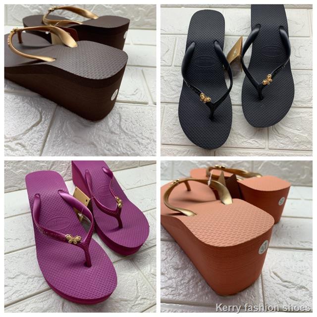 COD Havaianas NEW women wedges heels slipper (random pendant only) (2 inches) #high quality | Shopee Philippines