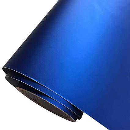Blue Metallic Matte Chrome Sticker for Car Motor Laptop Table Cellphone ...