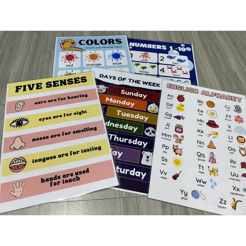 Educational learning materials for kids Laminated A4 Chart DAYS OF THE ...